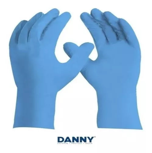 Luva Sensiflex Nitrilica azul caixa com 100 unidades (50 pares) - DANNY