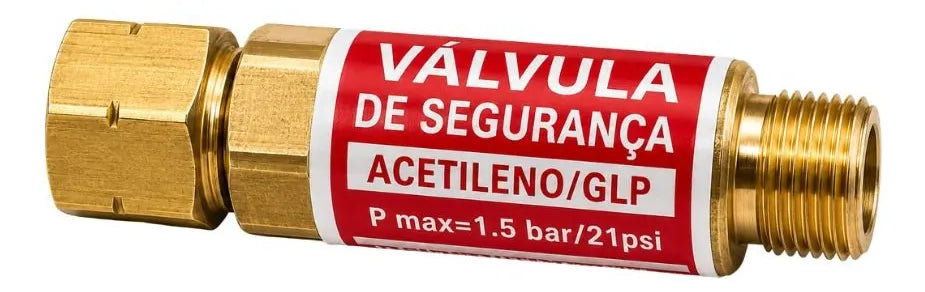Válvula Corta Chama Regulador Gás ACETILENO/GLP