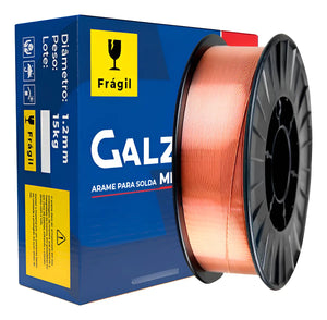 Arame para solda MIG ER70S-6 - 1,2mm - Rolo com 15kg - GALZER