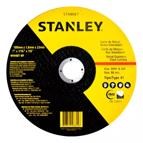 Disco De Corte Inox 7'' X 1,6" X 7/8" - STANLEY