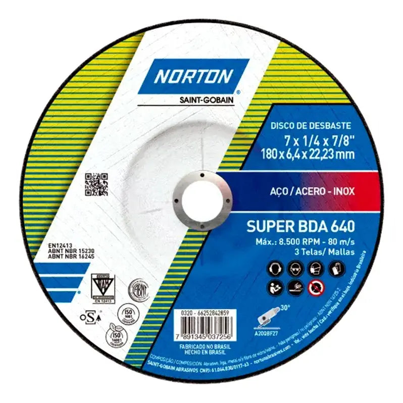 Disco De Desbaste Super Industrial 7 x 1/4 x 7/8" Super BDA 640- Norton