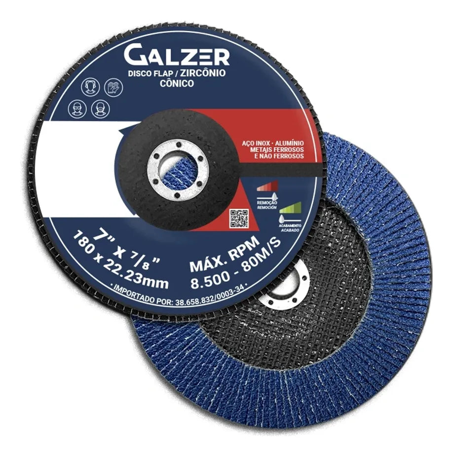 Disco Flap / Zircônio 7" - Galzer