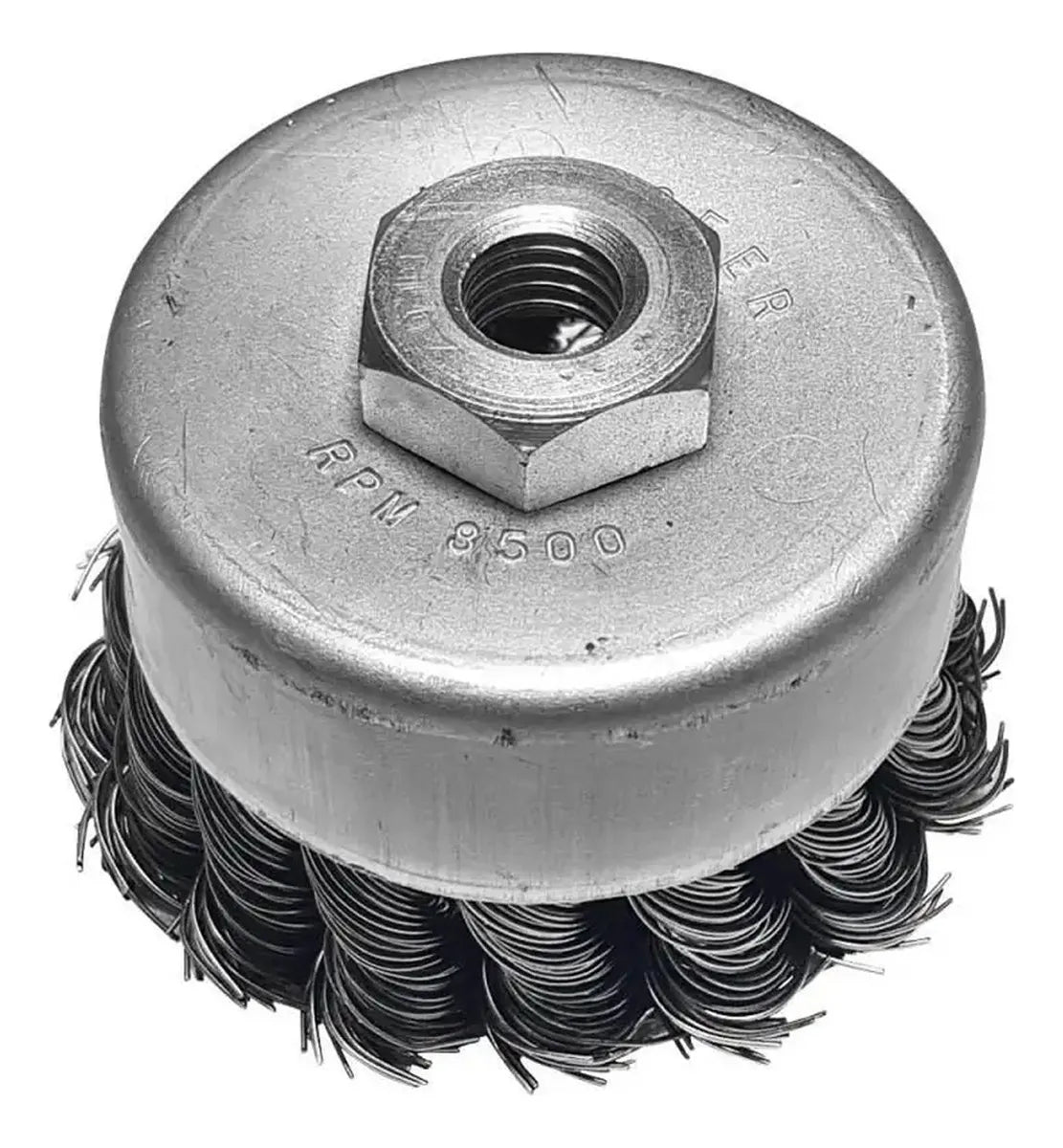 Escova Copo Trançada - 4 x 14mm aço carbono - Ideal
