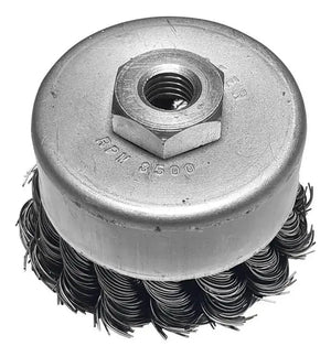 Escova Copo Trançada - 4 x 14mm aço carbono - Ideal