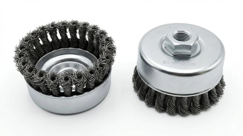 Escova Copo Trançada - 2 1/2"  x 14 aço carbono - Ideal
