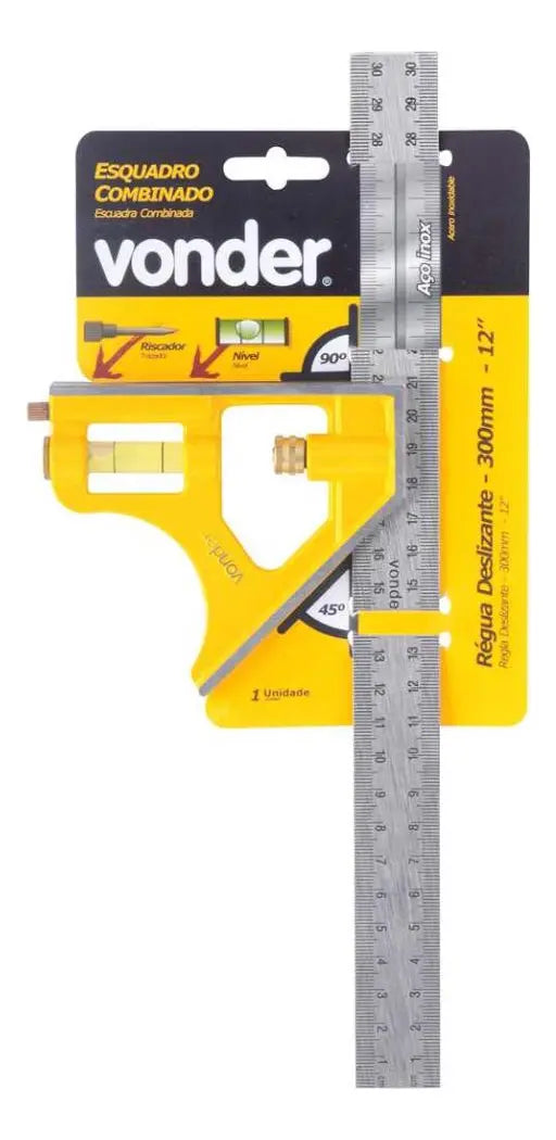 Esquadro combinado 12" - Vonder